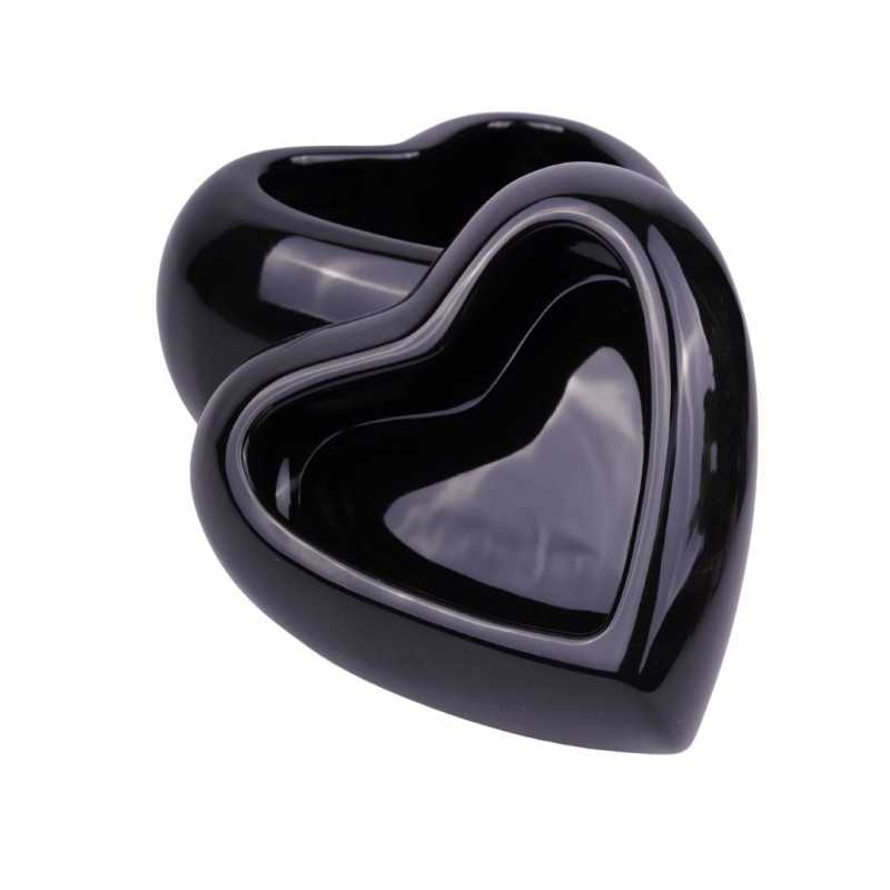 Czarna osłona ceramiczna w kształcie serca 10 x 11.5 x 15 [cm]