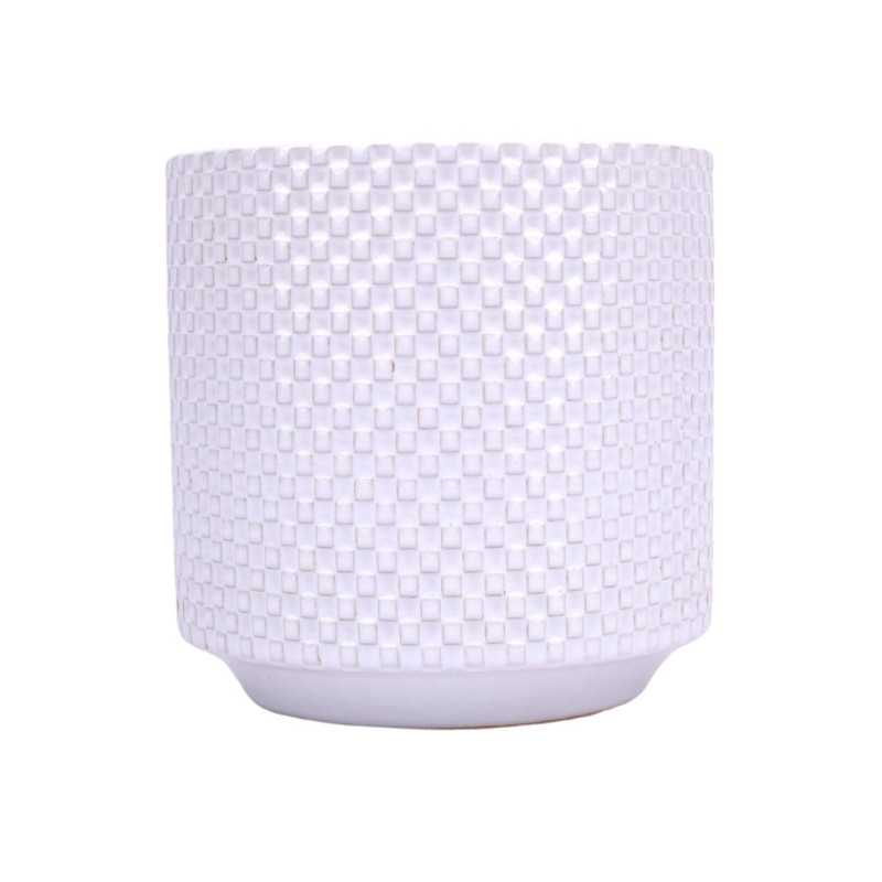 Ceramiczna osłona ozdobna - biały - 12.5 x 11.5 [cm]