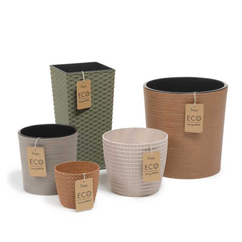 Doniczka Malwa Eco Dłuto - 25 cm naturalne drewno