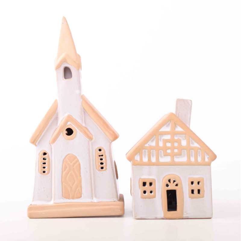 Domek ceramiczny beżowy 23 cm