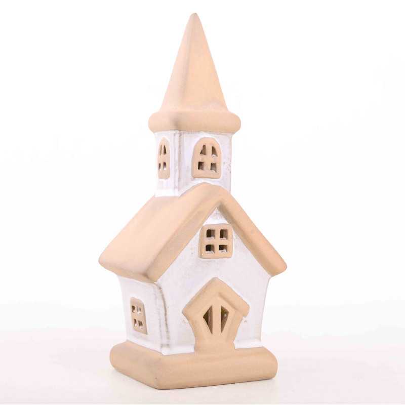 Domek ceramiczny beżowy 23 cm