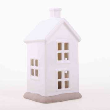 Domek ceramiczny LED biały 19 cm