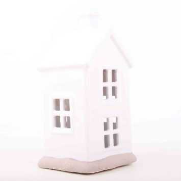 Domek ceramiczny LED biały 19 cm