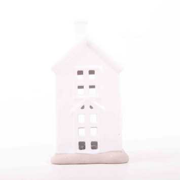Domek ceramiczny LED biały 19 cm