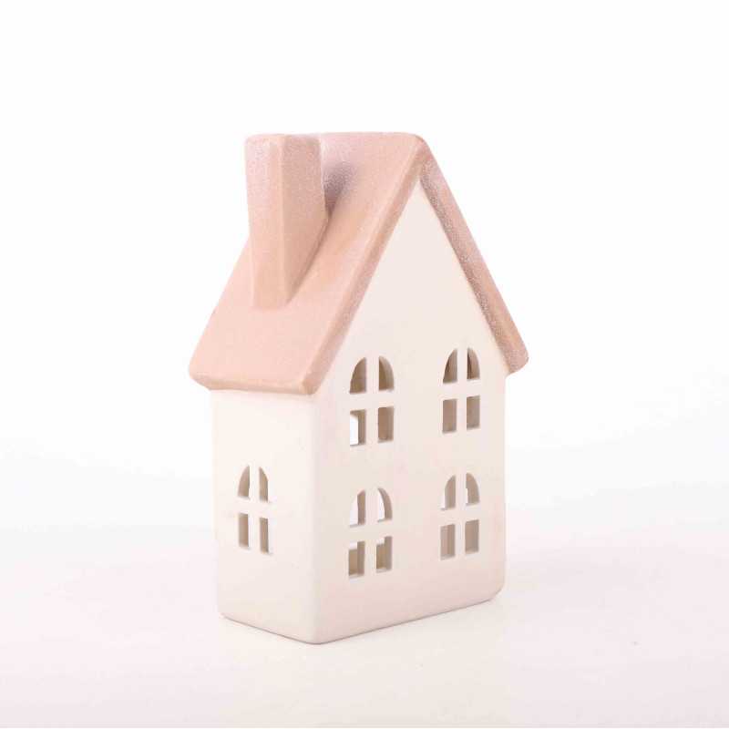 Domek ceramiczny beżowy 17 cm