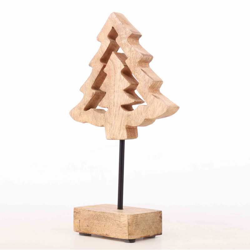 Choinka drewniana srebrna 21 cm