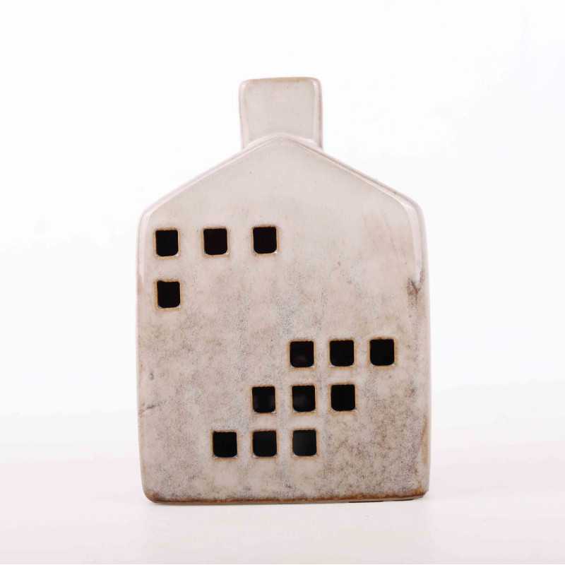 Domek ceramiczny LED beż - 12,5 cm