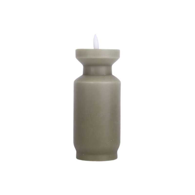 Świeca LED 9,5 cm oliwkowa