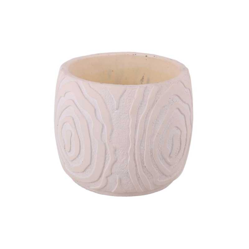 Doniczka 16 cm kremowy wrór