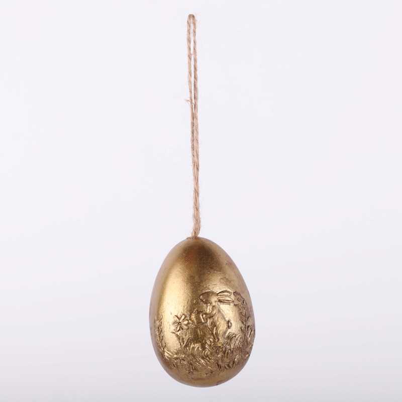 Jajko zawieszka 7 cm złote