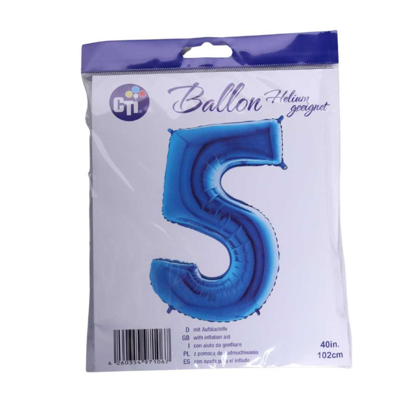 Niebieski balon "5"