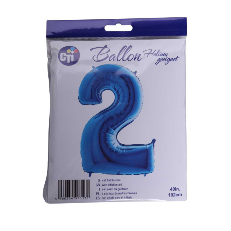 Niebieski balon "2"